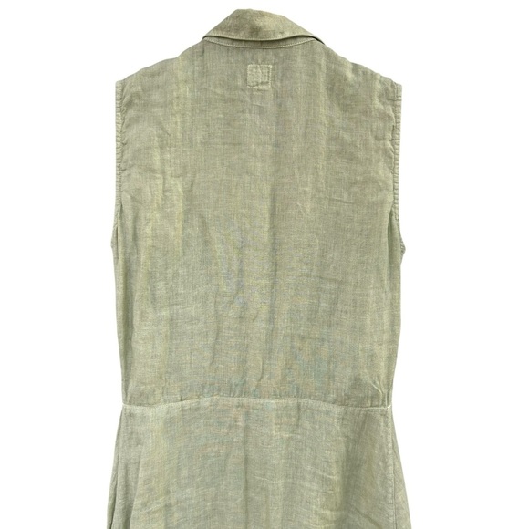 120% Lino Midi Dress - Italian Linen - Green Lace - Size Small - Picture 8 of 9